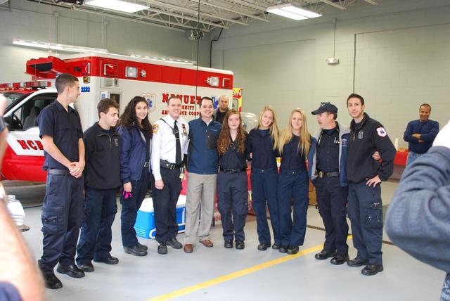 Senator David Carlucci takes a picture with a group of members at the open house Photo: Nanuet EMS