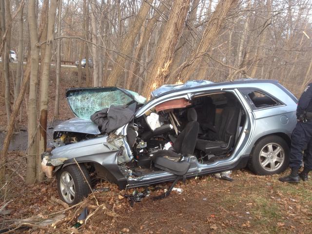 Motor vehicle collision, where the driver was airlifted. February 5th, 2012. The vehicle after extrication. Photo: Anonymous