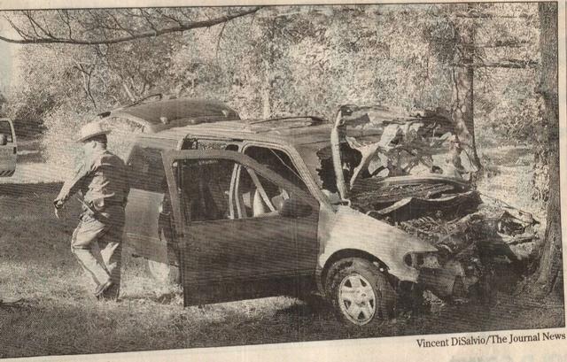 Nanuet EMS Responds to a Car Accident with Injuries - and Fully Engulfed in Fire Photo: The Journal News