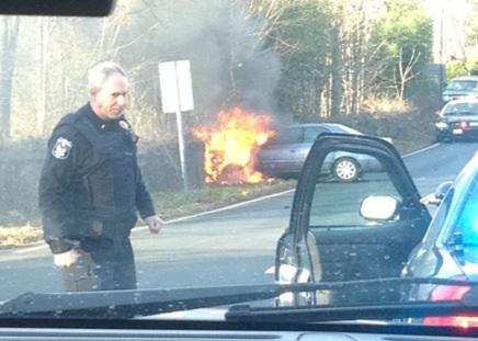 Nanuet Community Ambulance responds to car fire 11/24/12 Photo: Nanuet EMS