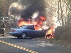 Nanuet Community Ambulance responds to car fire 11/24/12 Photo: Nanuet EMS