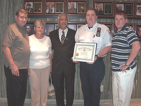 Lieutenant Weber & Family after receiving an award from the Town of Clarkstown Photo: Nanuet EMS