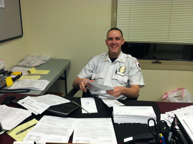 Captain Dunlavey hard at work between responding to calls Photo: Nanuet EMS